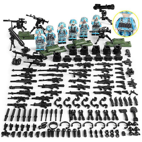 Camouflage Navy Minifigure Diy Children's Building Block Toy 6pcs