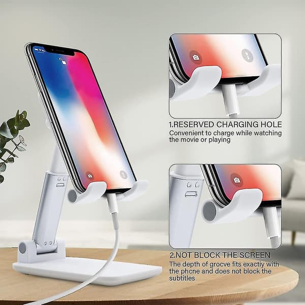 Adjustable Cell Phone Stand, Foldable Phone Holder Tablet Stand For Desk, Angle Height Adjustable Cell Phone Stand Compatible With Tablets
