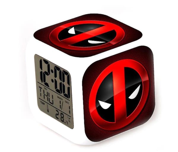 deadpool Colorful Led-style Children's Electronic Digital Small Thermometer Glowing Cube Alarm Clock