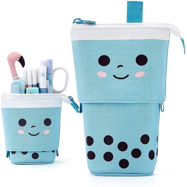 Cute Pencil Case Standing Pen Holder Telescopic Makeup Pouch Pop Up Cosmetics Bag Stationery Office Organizer Box For Girls Students Women Adults
