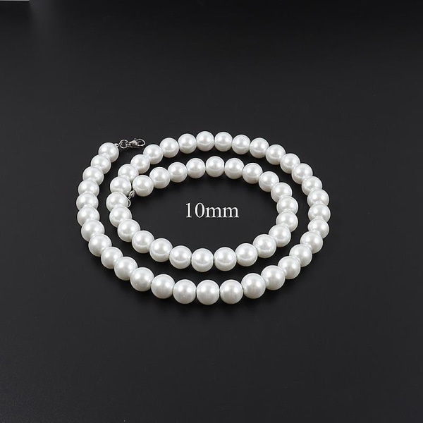 2022 New Fashion Imitation Pearl Men Necklace Simple Classic Width 6/8 55cm 10mm