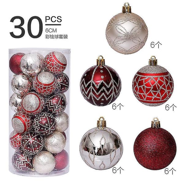 6cm/30pcs Special-shaped Painted Christmas Ball Set