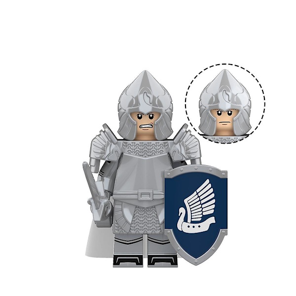 6pcs Medieval Soldier Series Knight's Pike Guard Small Particle Building Block Minifigure Toy