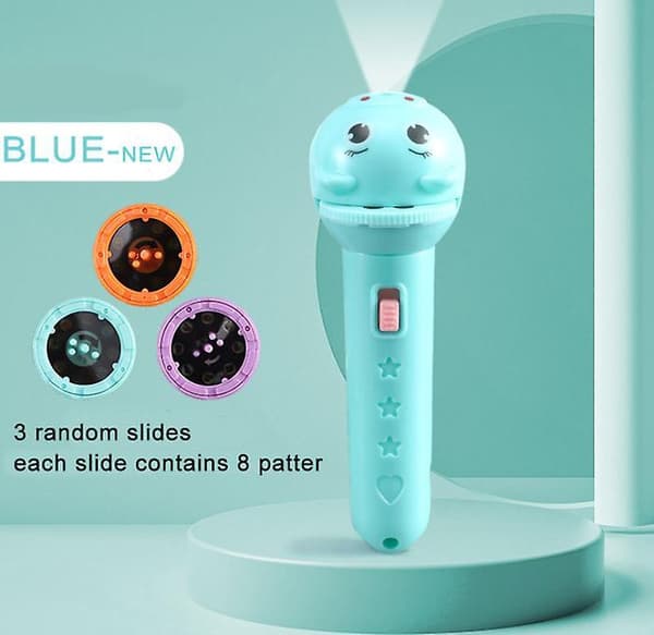 Baby Sleeping Story Book Flashlight Projector Torch Lamp Toy Pink