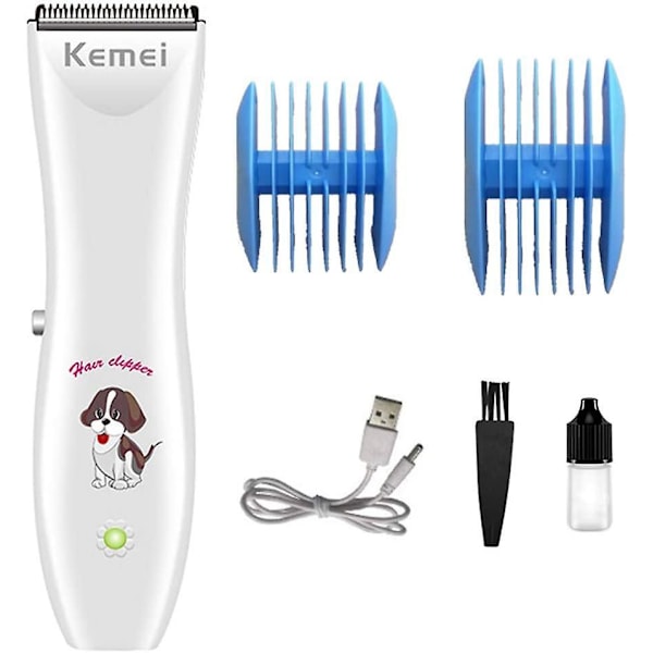 Kemei Dog Hair Clippers  Cordless Pet Hair Clippers Low Noise Rechargeable Electric Trimmer Hair Clippers Kit With Comb Guides For Dogs, Cats Pets