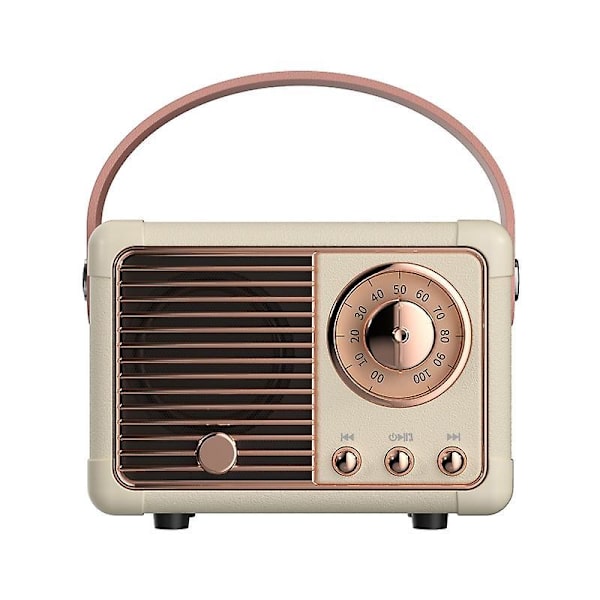Hm11 Portable Music Player Mini Retro Rechargeable Speaker Radio Outdoor Travel White