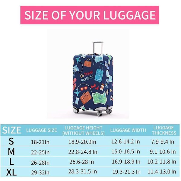 Luggage Cover Washable Suitcase Protector Anti-scratch Suitcase Cover Fits 18-32 Inch(autumn Leaves, S) COLOR6 XL
