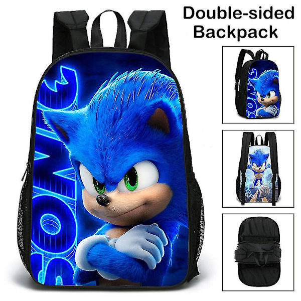 Double-sided schoolbag Sonic double-sided schoolbag primary and secondary school students sonic backpack color-1