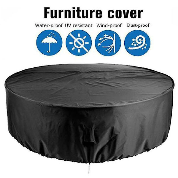 Outdoor Furniture Covers Waterproof Round Table Cover Heavy Duty Cover 188x84cm