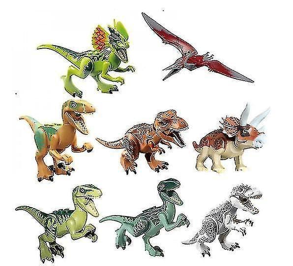 8pcs Jurassic Dinosaur Building Blocks Mini Toys