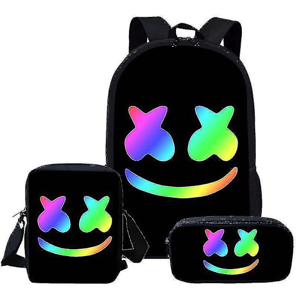 Kids Marshmello Dj 3piece Schoolbag Backpack Pattern 1