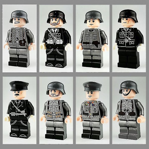 8pcs Military Building Blocks Minifigure 2 Station German Officers And Soldiers Toy