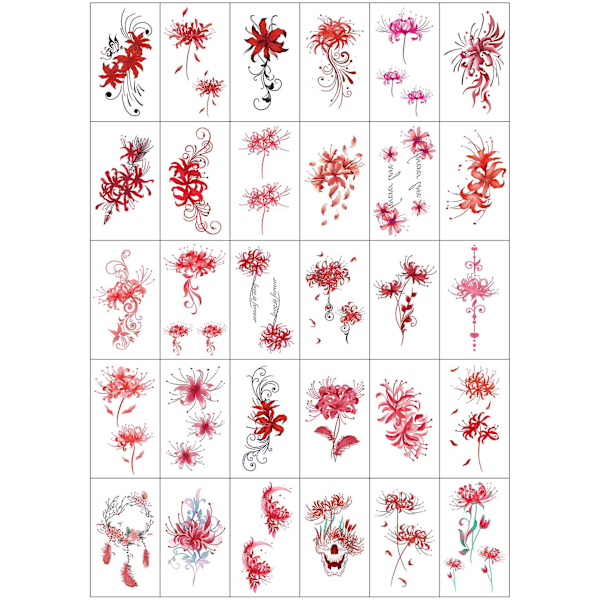 30pcs Small Fresh Tattoo Stickers Tattoo Flowers Waterproof Durable Stickers