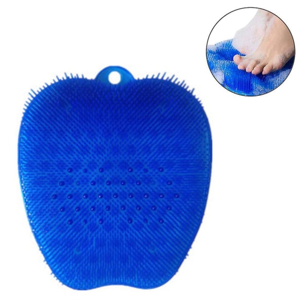 Larger Shower Foot Scrubber Mat With Non-slip Suction Cups- Cleans, Smooths, Exfoliates And Massages Your Feet Without Bending, Foot Circulation And S Blue