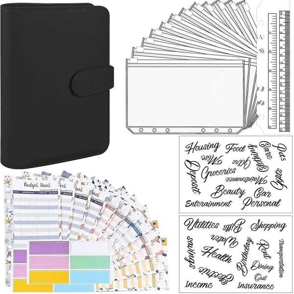 Budget Planner Cash Binder Envelope Black--29pcs