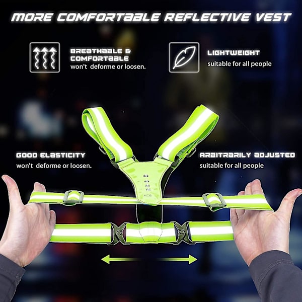 Led Reflective Vest, High Visibility Led Reflective Safety Vest Runnin