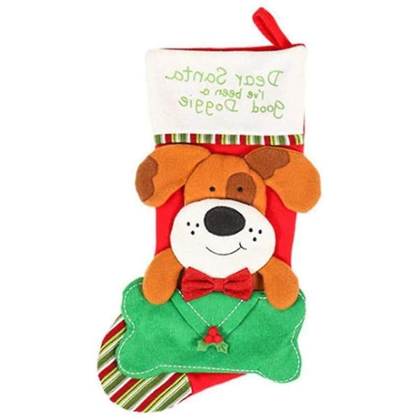 4pcs Unique Cute Cat Dog Shape Christmas Stocking Candy Gift Bag