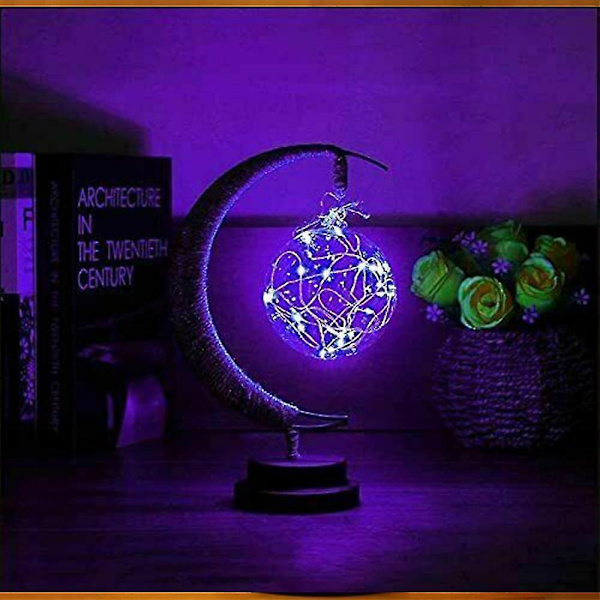 LED Måne Natlampe Den Fortryllede Månelampe Bord Soveværelseslampe Børnegave Purple