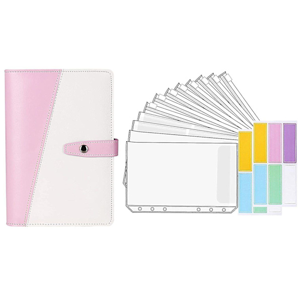 Budget Planner Cash Binder Envelope Pink white-14pcs