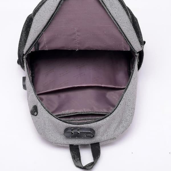 Student School Bag Usb Charging Travel Bag Computer Backpack light grey