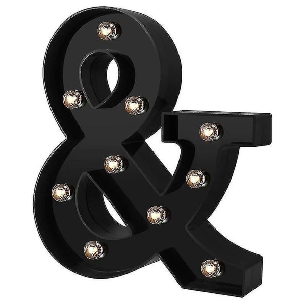 Newly Design Led Letters Lights 26 Alphabet Black Decorative Marquee Lamps For Wedding Party T