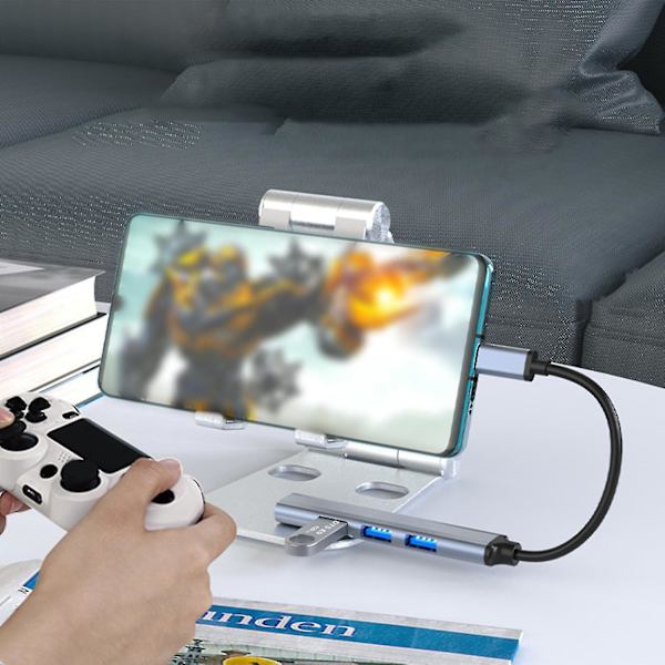 Docking Station 4 Ports High Speed Portable Usb 2.0/3.0 5gbps Usb Hub Splitter Expander For Computer Grey USB