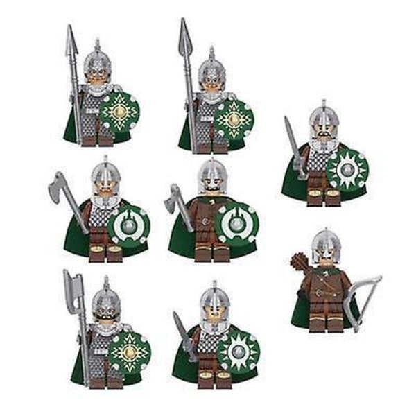 8pcs/set ForLord of the Rings Rohan Knight Building Blocks Soldier Figures Game Thrones