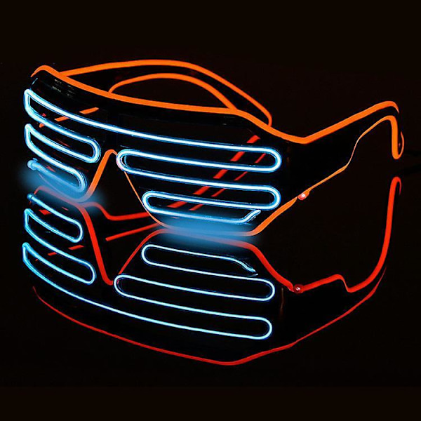 Neon LED Lysende Blinkende Briller Eyewear Til Natklub Halloween Rave Party Diskotek B