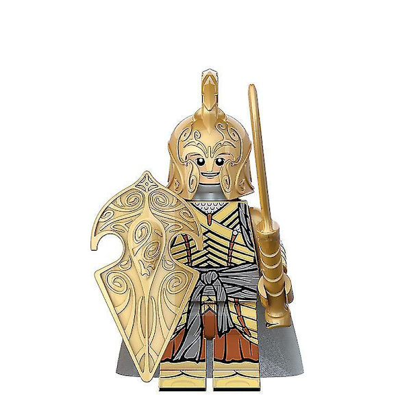 Keskiaikainen Taru Sormusten Herrasta -sarjan haltiavartija soturi ampuja koottavat rakennuspalikkahahmot Elf Guard Warrior