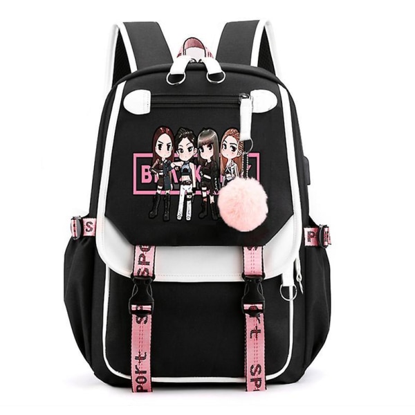Blackpink Backpack Laptop Bag School Bag Bookbag With Usb Charging&headphone Port style 1