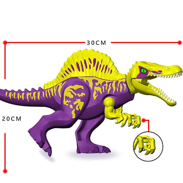 28cm Moc Big Jurassic Dinosaur World Spinosaurus Ankylosaurus Carnotaurus Dino Building Block Model Diy Bricks Educational Toys L36