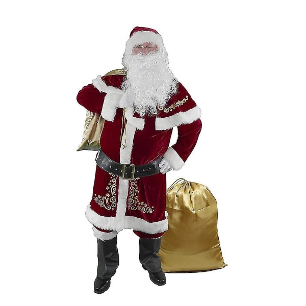Mens Santa Costume Set Christmas Deluxe Adult Suit 4XL