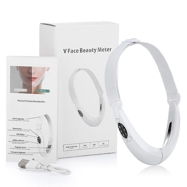 V-face Beauty Meter Shaping Massager Lifting Reduce Double Chin Slimming White