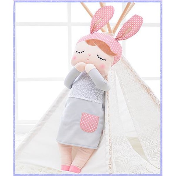 13" Sleeping Bunny Rabbit Girl Baby Stuffed Plush Dolls Toys For Kids Purple skirt