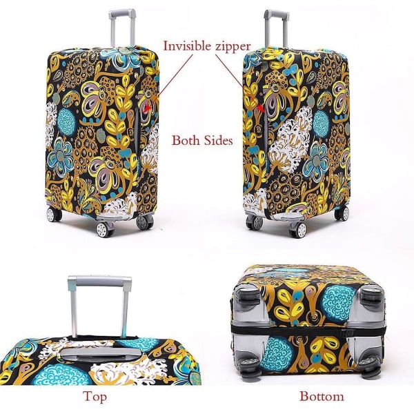 Luggage Cover Washable Suitcase Protector Anti-scratch Suitcase Cover Fits 18-32 Inch Luggage (golden Yellow, S) M