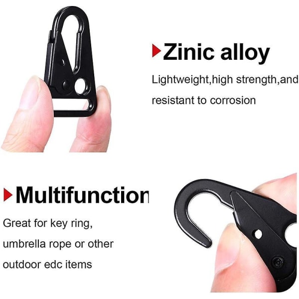 12pcs Ecranon Buckle Plus Mouth Clip Heavy-duty Spring Hook Sling Clip For Outdoor Bags