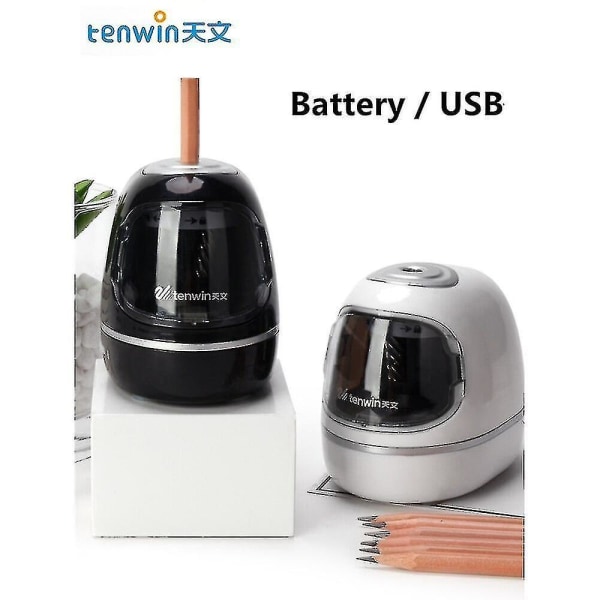 Automatic Electric Pencil Sharpener Cute Mechanical Usb Battery For Kids Children School Supplies Black