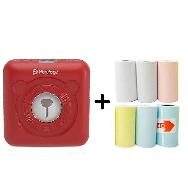Mini Bærbar - Termisk Printer Papir Red