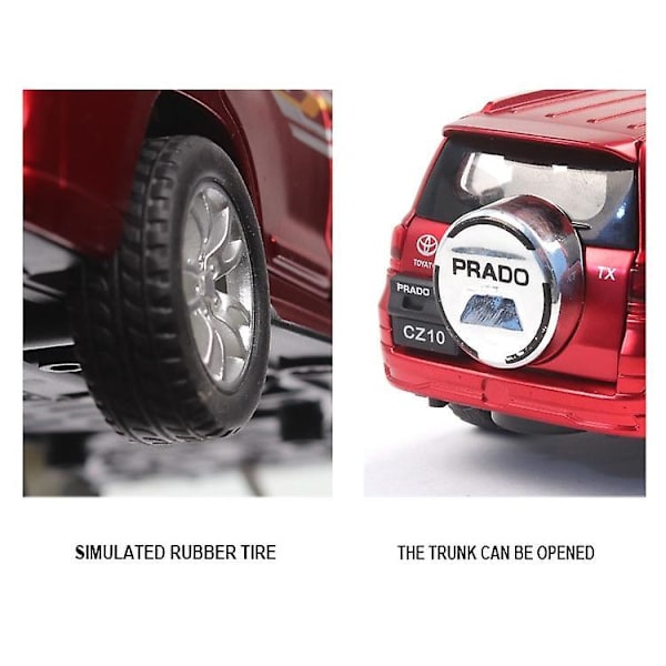 1/32 Toyota Prado SUV Diecast- ja leluajoneuvot Automalli Sou:lla white
