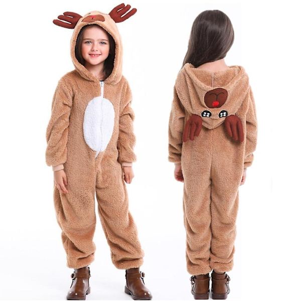 Facecloth Children's One-piece Christmas Moose Costume Christmas Party Role-playing Costumes S-xl L