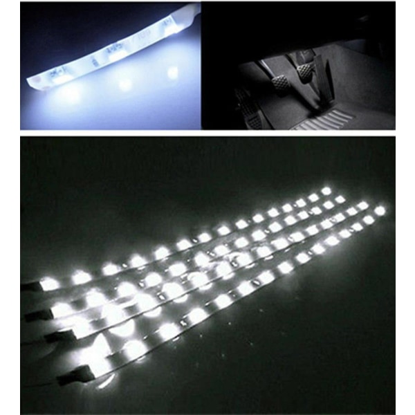 10 Pcs Waterproof Flexible Led Strip Underbody Light For Car Motorcycle White