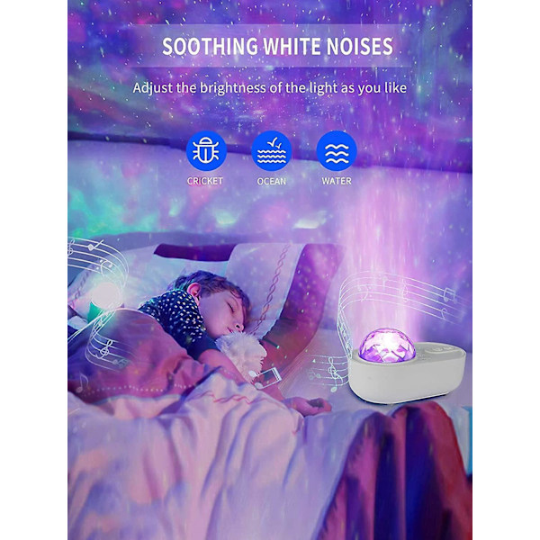 Cross-border Spaceship Projection Light Starry Sky Light Projector Creative Music Bluetooth Led Night Light Children's Bedroom