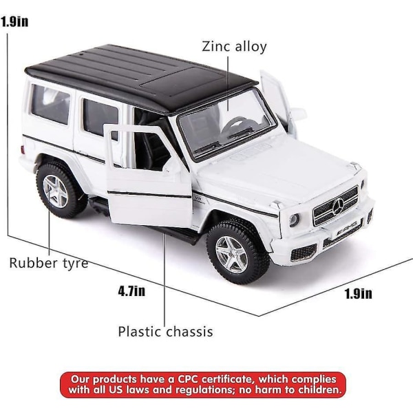 1/36 Scale G63 Casting Car Model, Zinc Alloy Toy Car For Kids, Pull Ba
