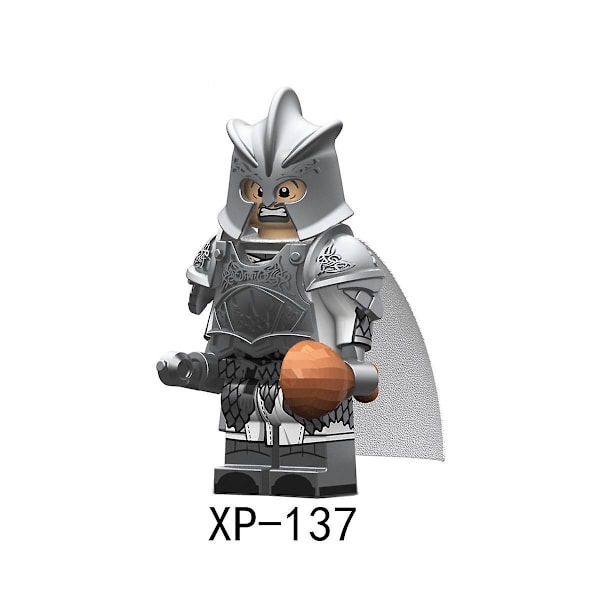 7pcs A Song Of Ice And Fire Toys Silver Medieval Warrior Building Blocks Minifigure Boy Toys