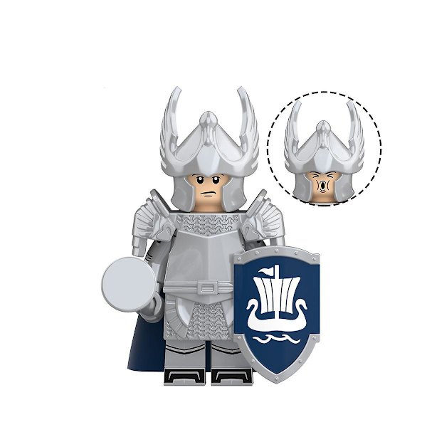 6pcs Medieval Soldier Series Knight's Pike Guard Small Particle Building Block Minifigure Toy