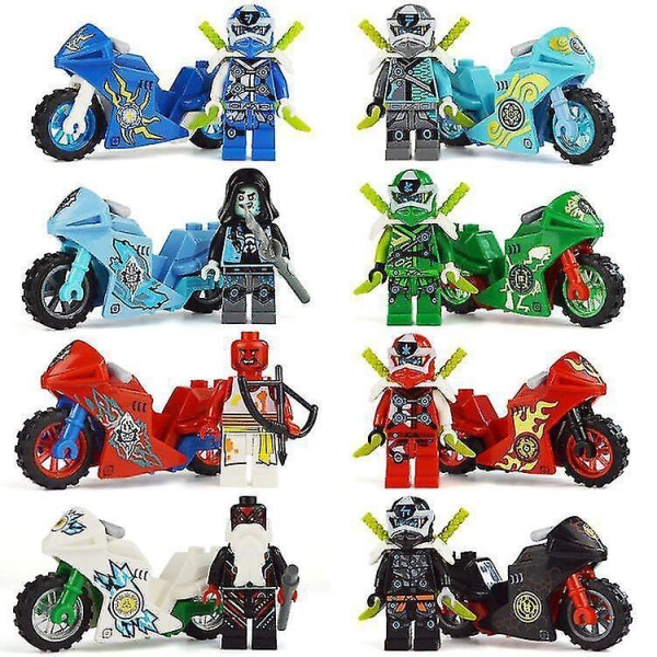 Ninja Motorcycle 8 Minifigure Children's Toy Building Blocks