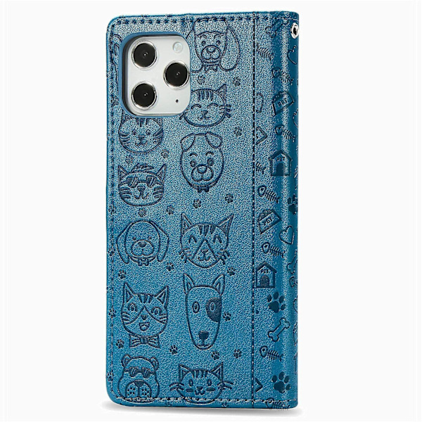 Cover For Iphone 12 Pro / Iphone 12, Mobile Phone Cover Leather Flip Case With Card Slot, Magnet And Stand Function [cat And Dog Pattern] Protective C