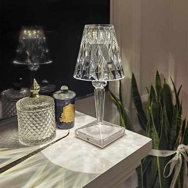 Krystall Diamant Bordlampe USB Internettkjendis Bar white