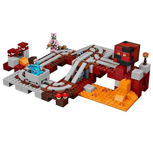 The Nether Railway Model Building Blocks With My World Action Figures Bricks Set Gifts  Toys For Children Kids Boys Girls 387 Pcs