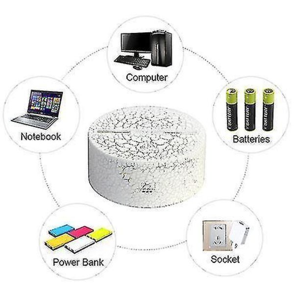 3D Illusion Lamp 7 Colors Optical Change Touch Light USB and Remote